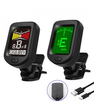 Guitar Tuner Clip on Accuracy Rechargeable Tuner Digital Electronic Tuner for Violin Mandolin Ukulele Banjo Guitar Accessories