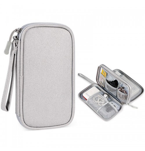 Small Electronic Organizer Cable Bag, Travel Portable Electronic Accessories Storage Bag Soft Carrying Case Pouch for Hard Drive